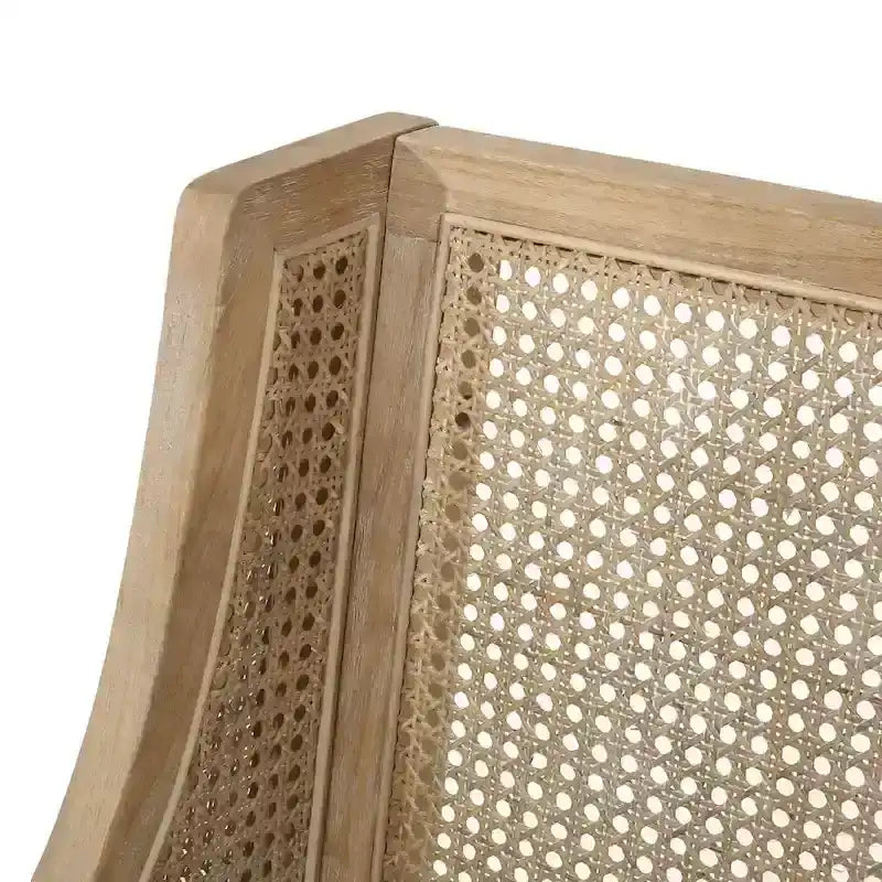 Tabourets de comptoir de 64,75 cm en bois, cannage et tissu