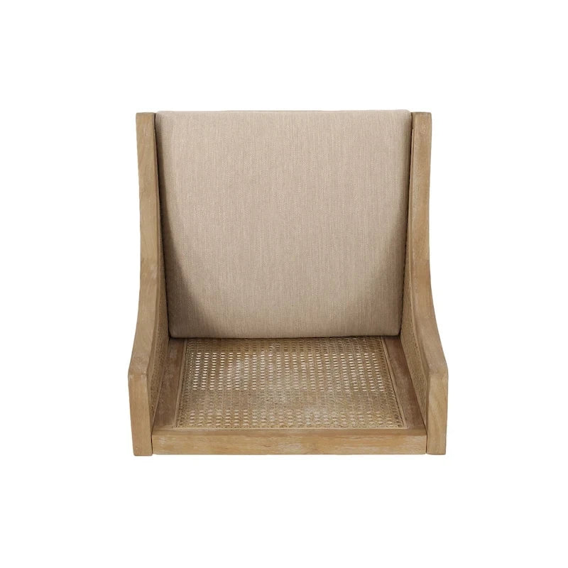 Tabourets de comptoir de 64,75 cm en bois, cannage et tissu