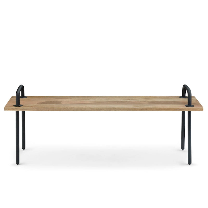 WYNDENHALL Sera Banc d'entrée industriel en manguier massif naturel de 140 cm de large - 140,0 x 38,1 x 51,1 cm