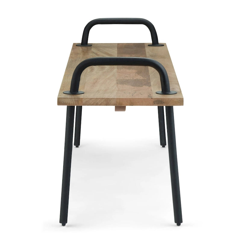 WYNDENHALL Sera Banc d'entrée industriel en manguier massif naturel de 140 cm de large - 140,0 x 38,1 x 51,1 cm