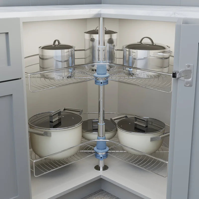 Plateau tournant Dowell 32 diamètre - Double panier 270 degrés Inox