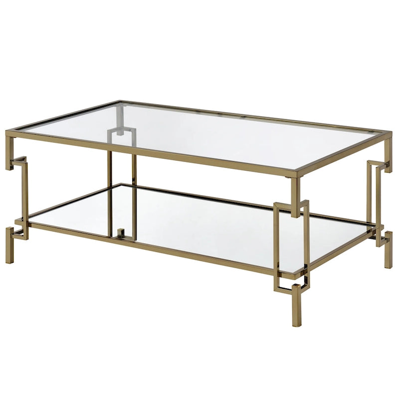 Table basse en verre 1 étagère de 43 pouces