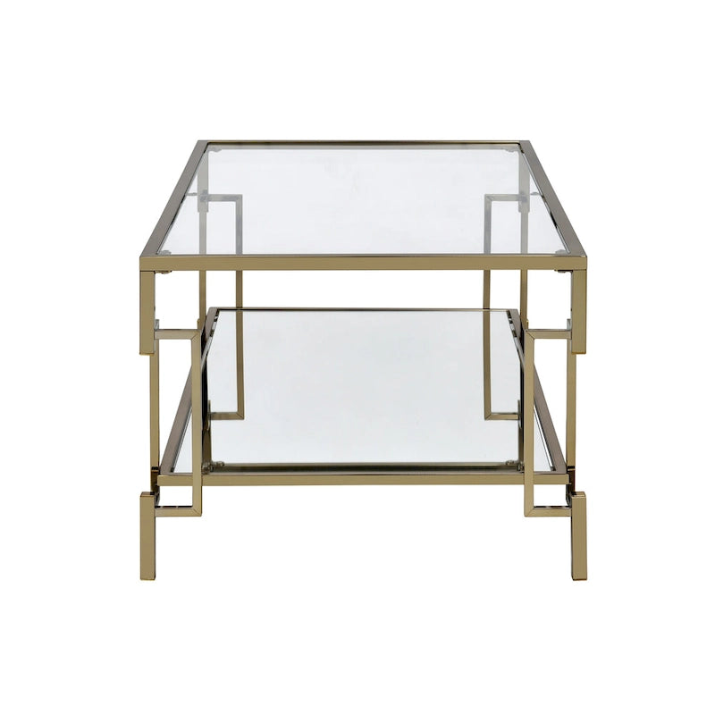 Table basse en verre 1 étagère de 43 pouces