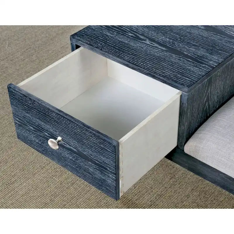 Banc d'appoint contemporain gris en bois massif à 1 tiroir Jays par Furniture of America