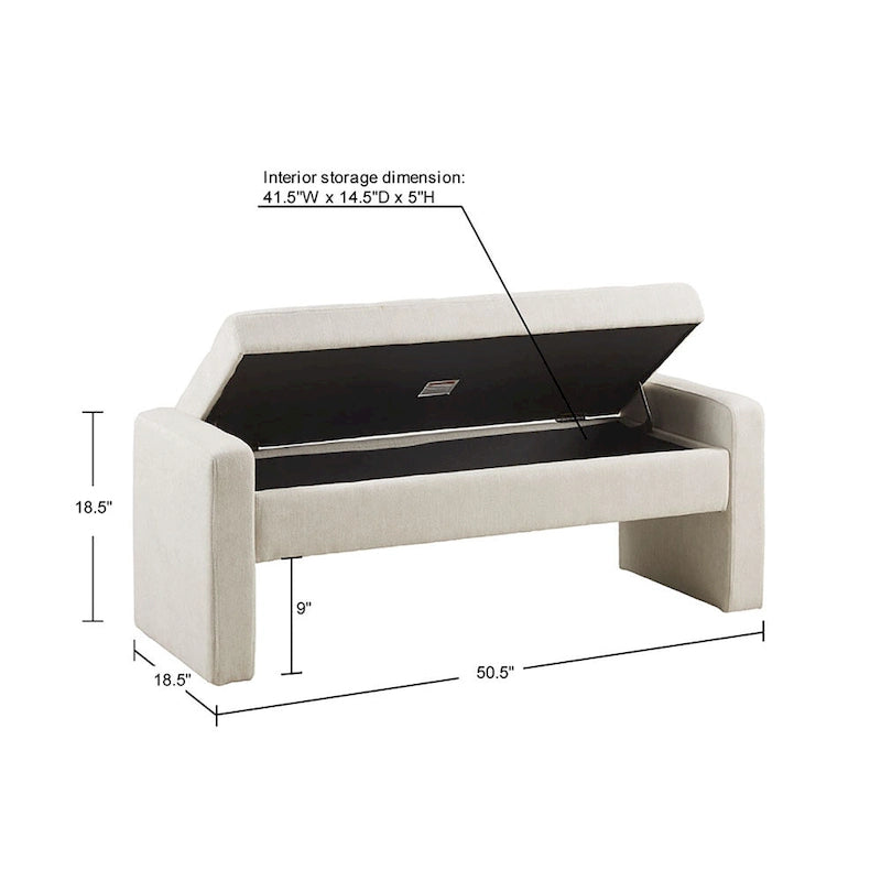 Banc de rangement à fermeture douce crème Madison Park Payden