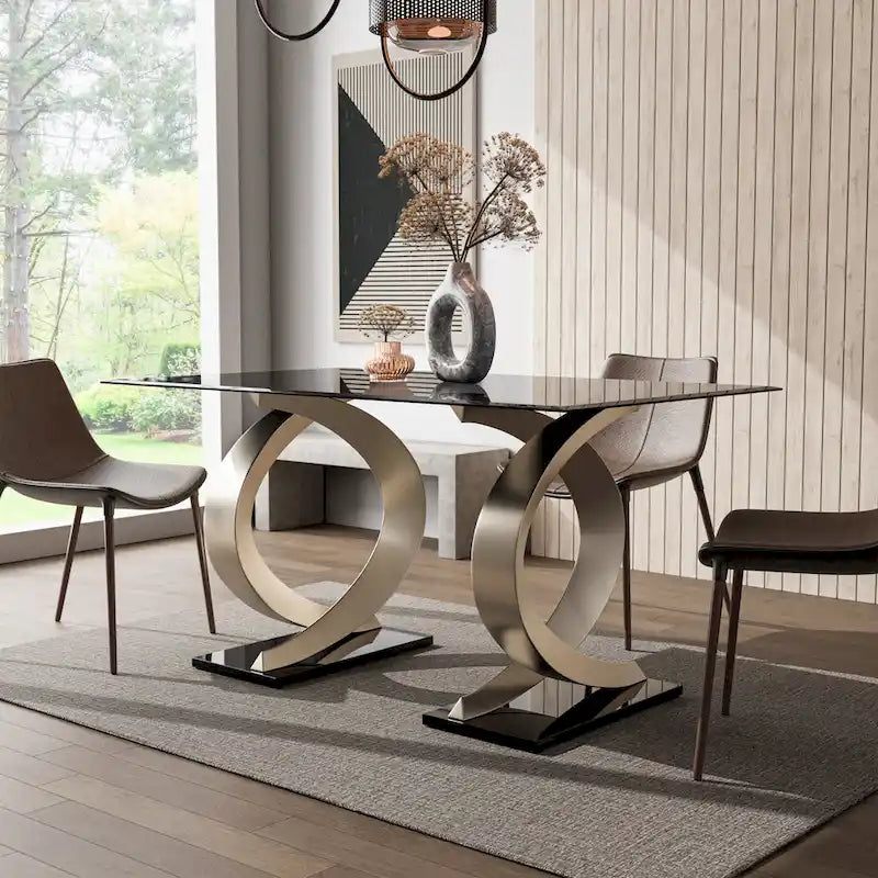 Tualatin Modern 58-inch Glass Top Dining Table