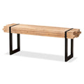 Banc Henson en bois à finition marron naturel et métal à finition noire