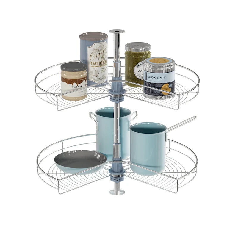 Plateau tournant Lazy Susan Dowell de 28 po de diamètre - Double support en acier inoxydable à 270 degrés
