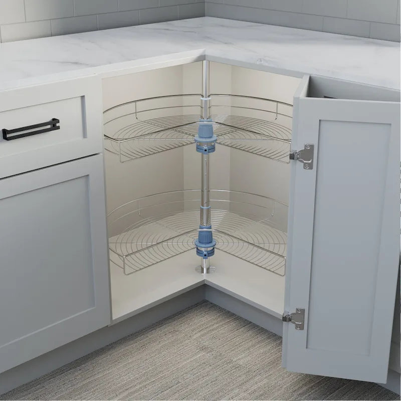 Plateau tournant Lazy Susan Dowell de 28 po de diamètre - Double support en acier inoxydable à 270 degrés