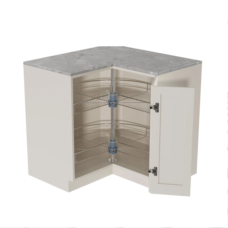 Plateau tournant Lazy Susan Dowell de 28 po de diamètre - Double support en acier inoxydable à 270 degrés