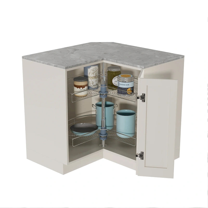 Plateau tournant Lazy Susan Dowell de 28 po de diamètre - Double support en acier inoxydable à 270 degrés