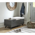 Banc de rangement gris Yarlow d'Ashley Furniture - 39 larg. x 19 prof. x 17 haut.