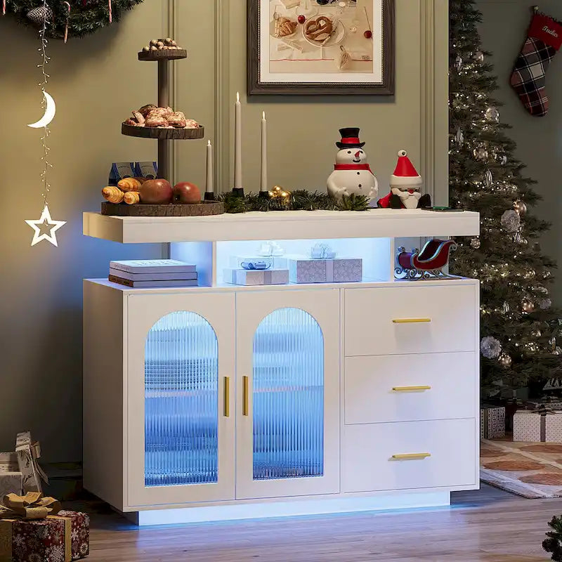 39Buffet large avec éclairage LED - N/A