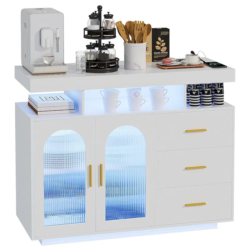 39Buffet large avec éclairage LED - N/A