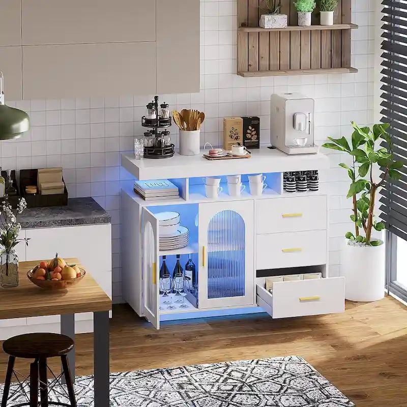 39Buffet large avec éclairage LED - N/A