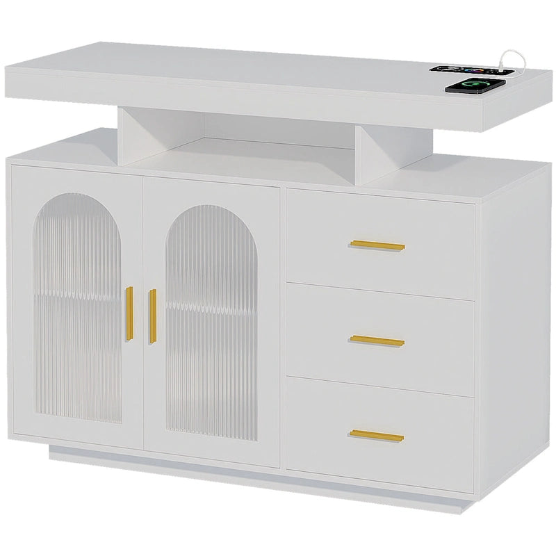 39Buffet large avec éclairage LED - N/A