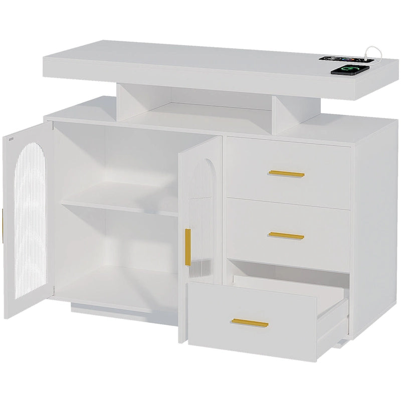 39Buffet large avec éclairage LED - N/A