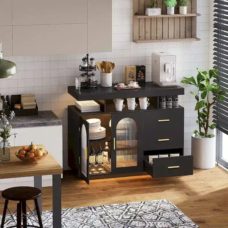 39Buffet large avec éclairage LED - N/A