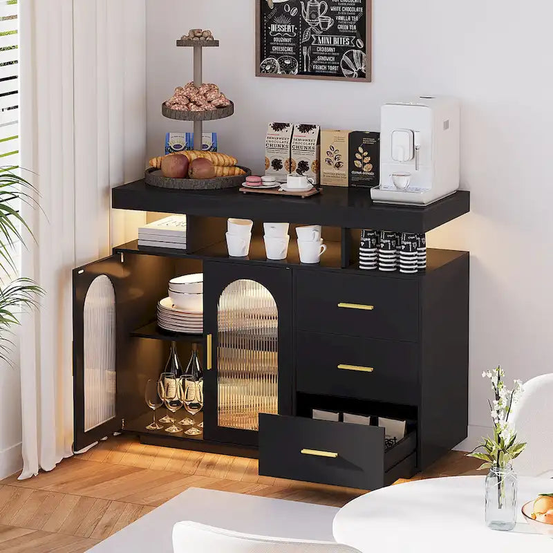39Buffet large avec éclairage LED - N/A