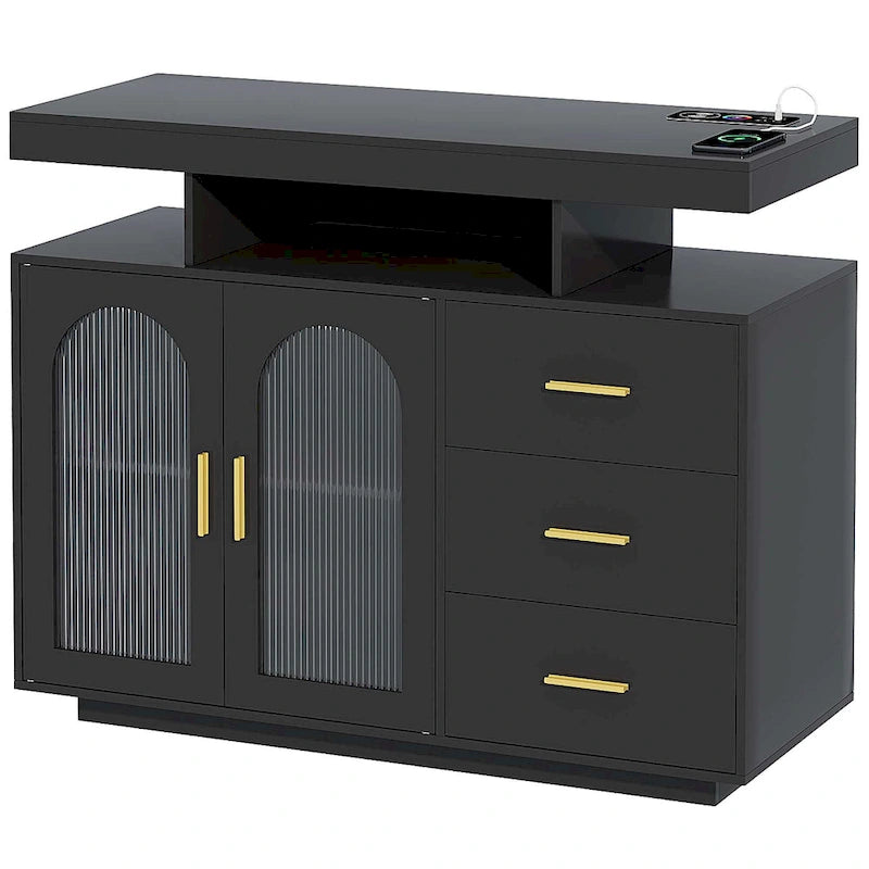 39Buffet large avec éclairage LED - N/A