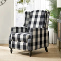 Fauteuil inclinable manuel "push-back" de style Mid-Century Modern avec dossier à oreilles
