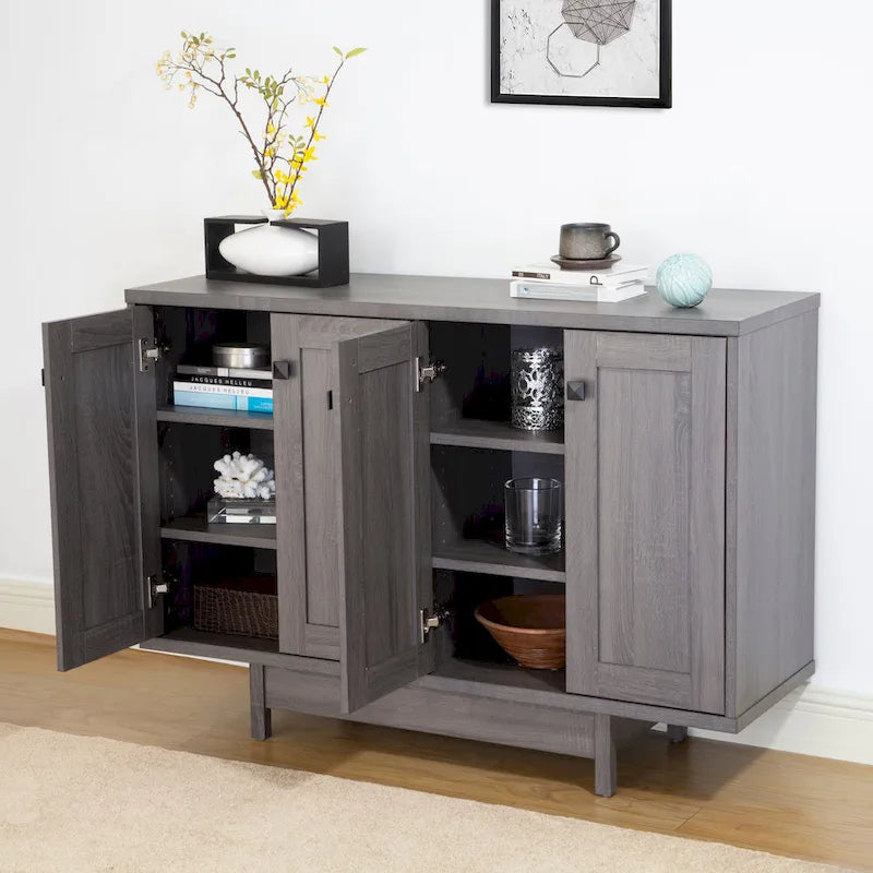Buffet Q-Max 47W avec deux portes, meuble de rangement pour salle à manger