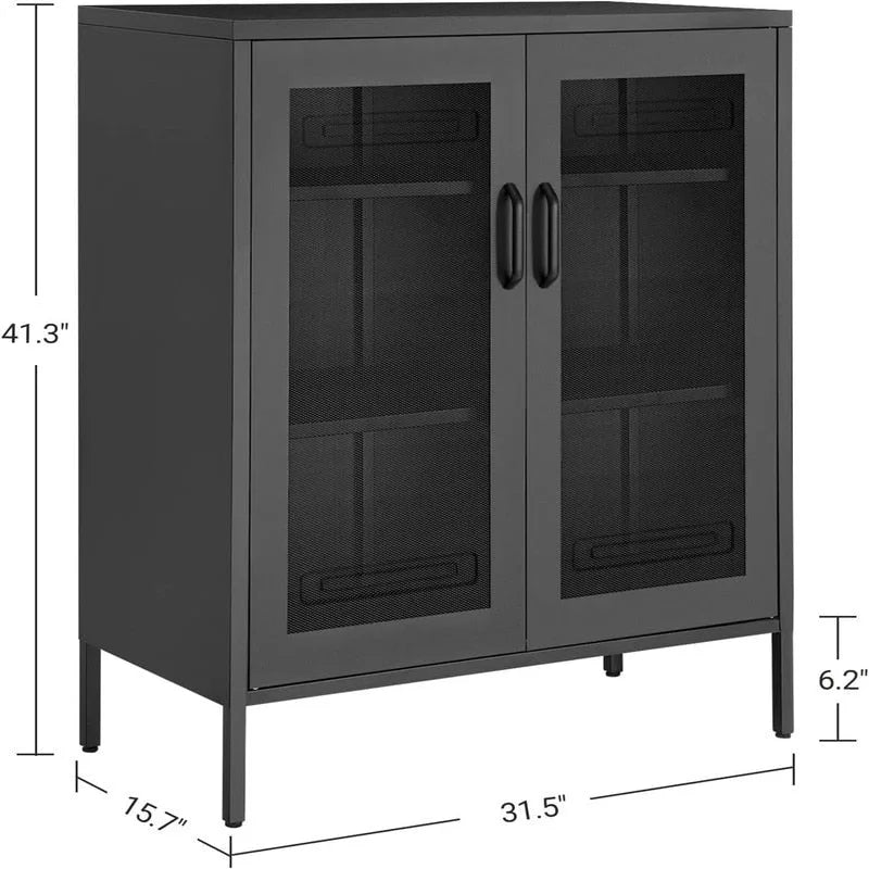 Armoire de rangement en métal avec portes grillagées - 40 P x 80 L x 105 H cm