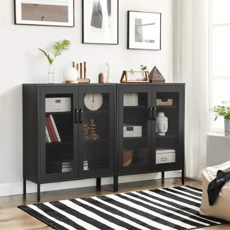 Armoire de rangement en métal avec portes grillagées - 40 P x 80 L x 105 H cm