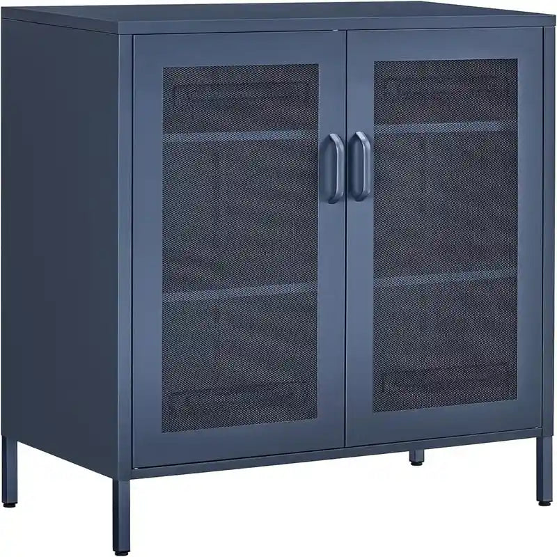Armoire de rangement en métal avec portes grillagées - 40 P x 80 L x 105 H cm