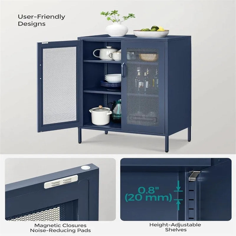Armoire de rangement en métal avec portes grillagées - 40 P x 80 L x 105 H cm