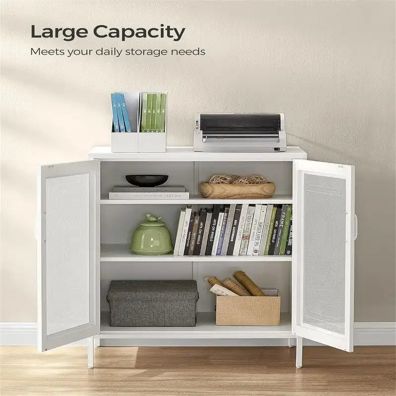 Armoire de rangement en métal avec portes grillagées - 40 P x 80 L x 105 H cm