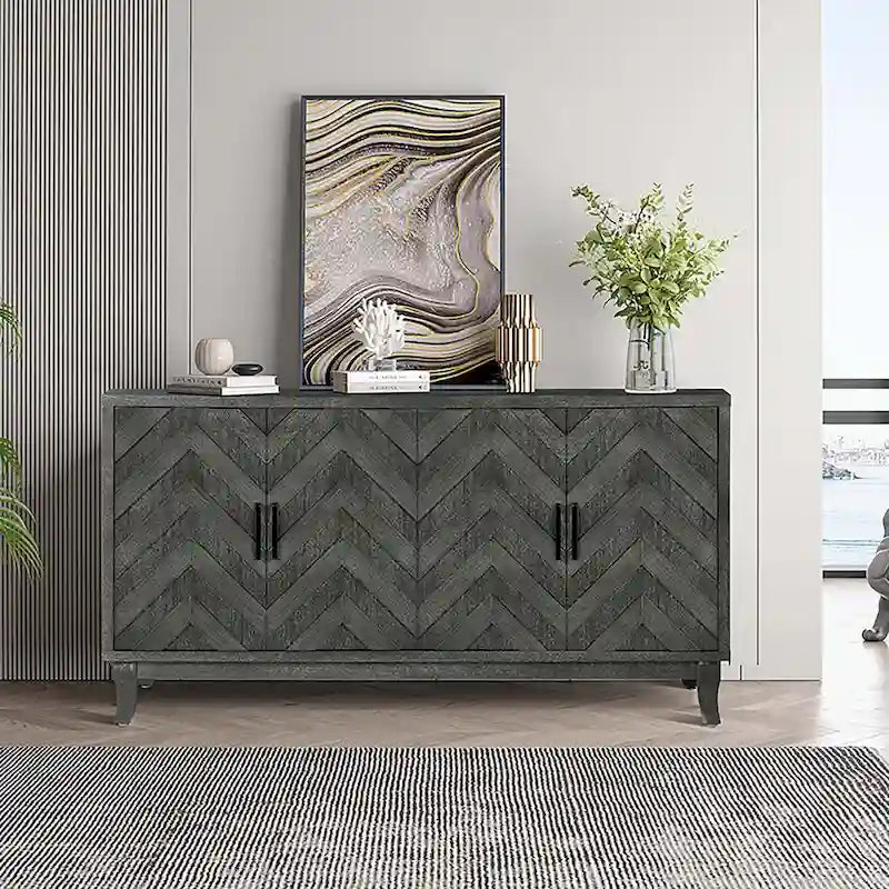 Meubles de rangement 4 portes en bois pour salon, salle à manger et chambre à coucher