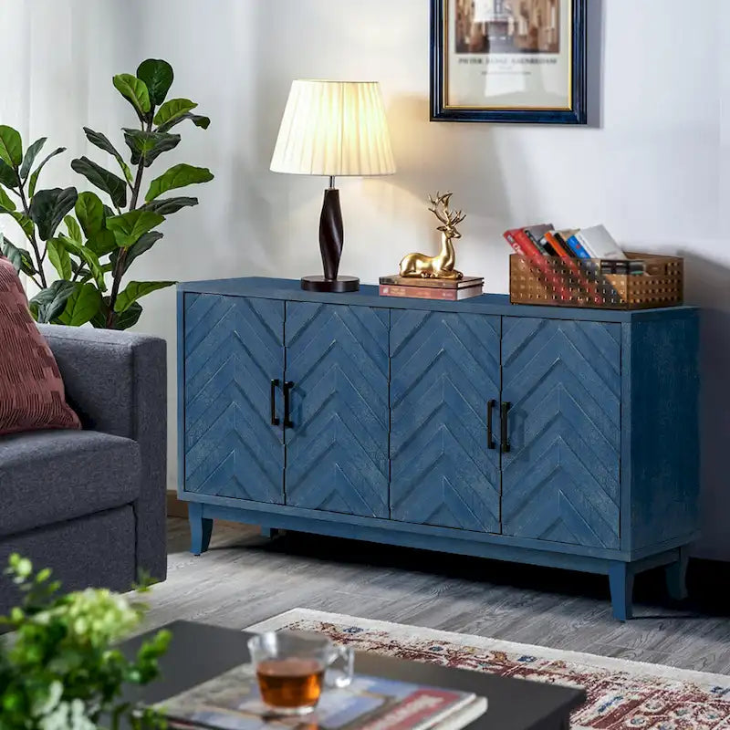 Meubles de rangement 4 portes en bois pour salon, salle à manger et chambre à coucher