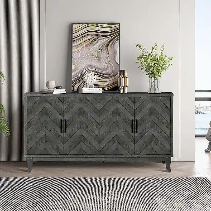 Meubles de rangement 4 portes en bois pour salon, salle à manger et chambre à coucher