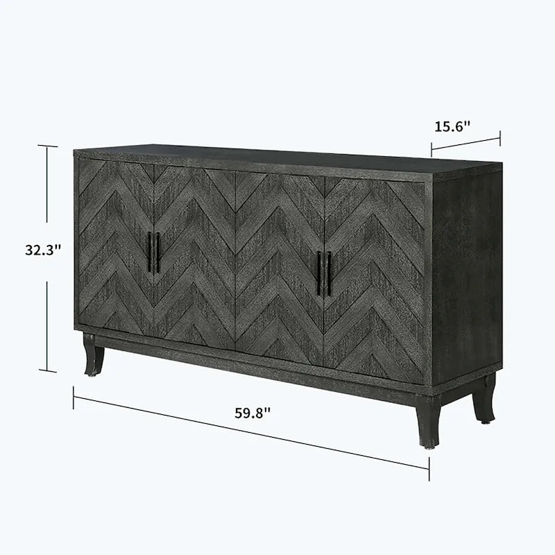 Meubles de rangement 4 portes en bois pour salon, salle à manger et chambre à coucher