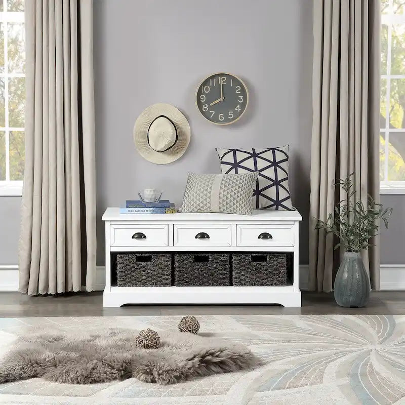 homes collection wood storage bench