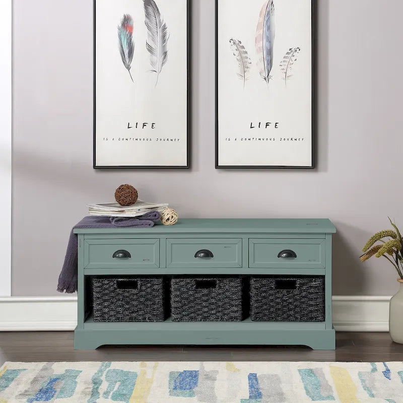 banc de rangement en bois collection Homes