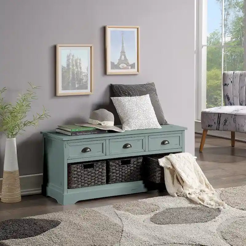 banc de rangement en bois collection Homes