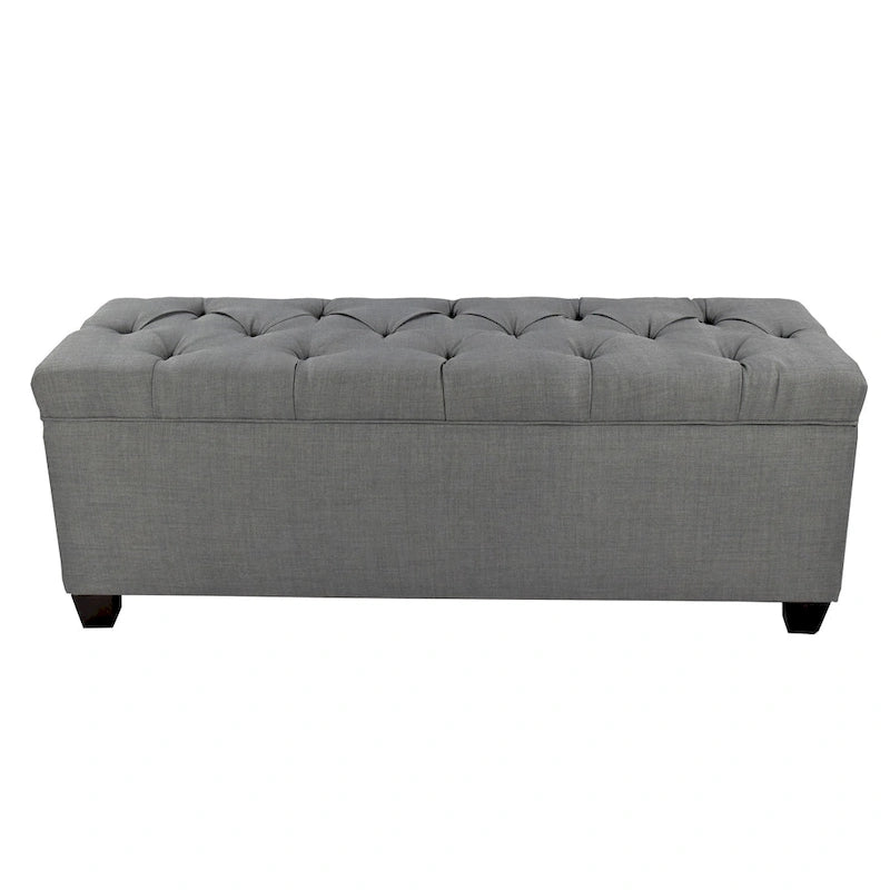 Le banc de rangement capitonné gris foncé en losanges Sole Secret