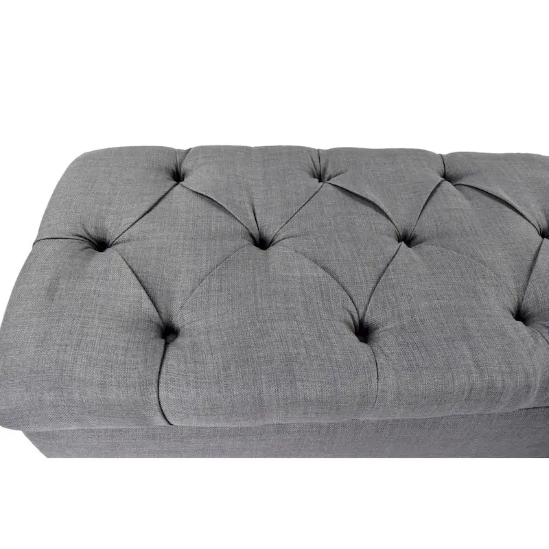 Le banc de rangement capitonné gris foncé en losanges Sole Secret