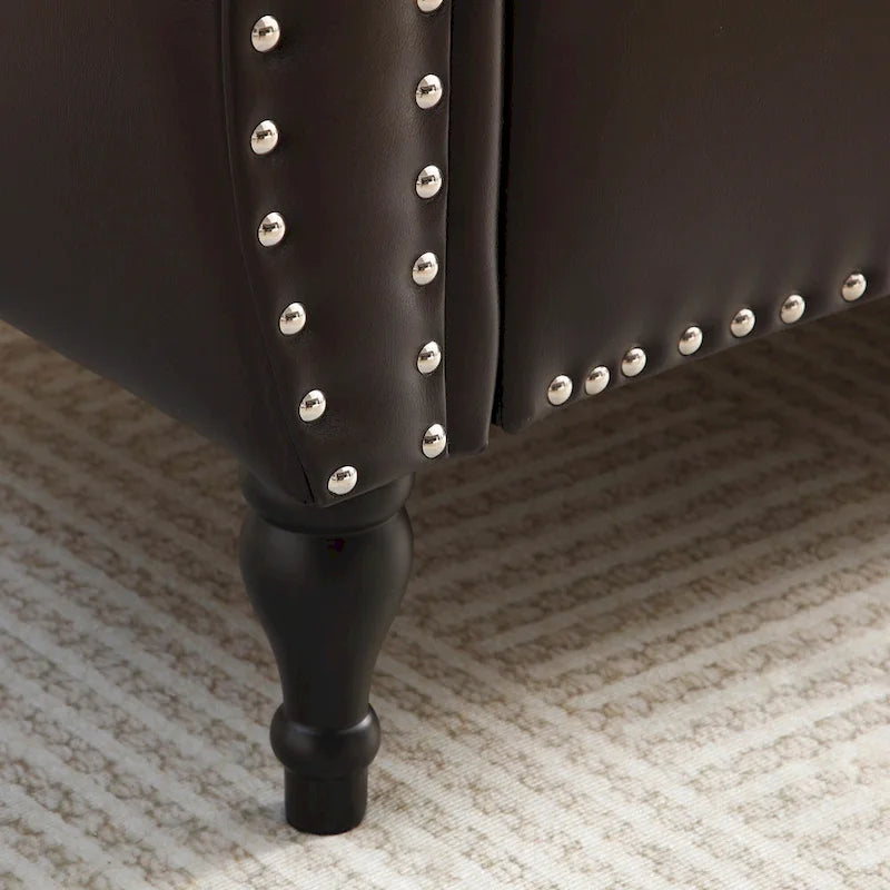 Banc de bout de lit 63 PU avec ottoman d'entrée à couvercle rabattable et 1 coussin