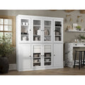Buffet de cuisine en bois massif 100 % fabriqué en Chine avec portes en verre ou en bois massif et kit de 2 tiroirs 65 x 71,5