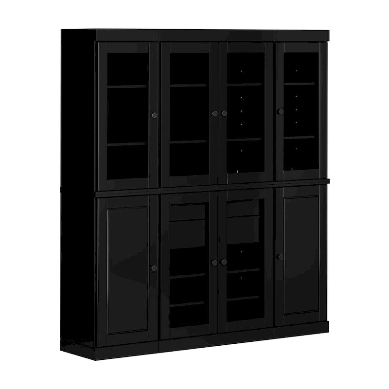 Buffet de cuisine en bois massif 100 % fabriqué en Chine avec portes en verre ou en bois massif et kit de 2 tiroirs 65 x 71,5
