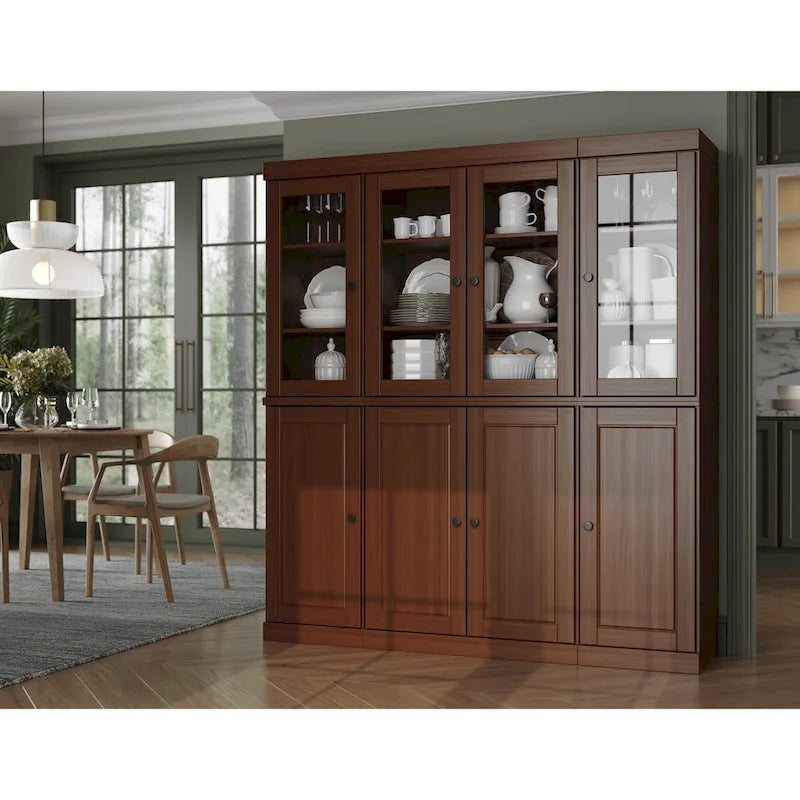 Buffet de cuisine en bois massif 100 % fabriqué en Chine avec portes en verre ou en bois massif et kit de 2 tiroirs 65 x 71,5