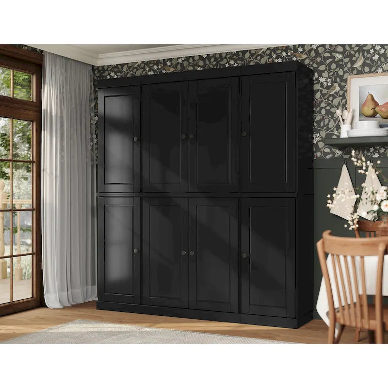 Buffet de cuisine en bois massif 100 % fabriqué en Chine avec portes en verre ou en bois massif et kit de 2 tiroirs 65 x 71,5
