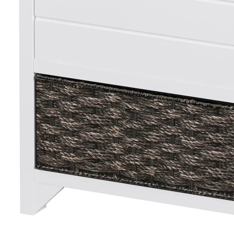 Banc de rangement avec panier amovible et 2 tiroirs