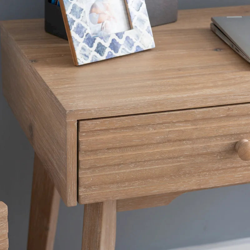 Bureau d'ordinateur en bois à 2 tiroirs
