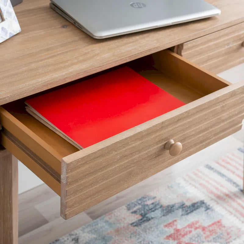 Bureau d'ordinateur en bois à 2 tiroirs