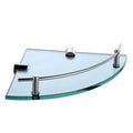 Étagère d'angle en verre avec barrière en laiton massif chromé