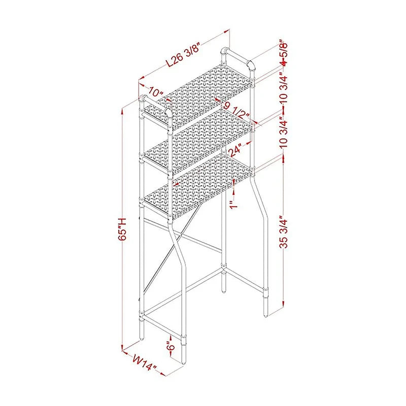Étagère de rangement traditionnelle Kilrea pour toilettes, par Furniture of America